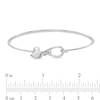 Sterling Silver Bangle with Heart Charm Dangle