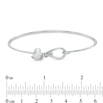 Sterling Silver Bangle with Heart Charm Dangle