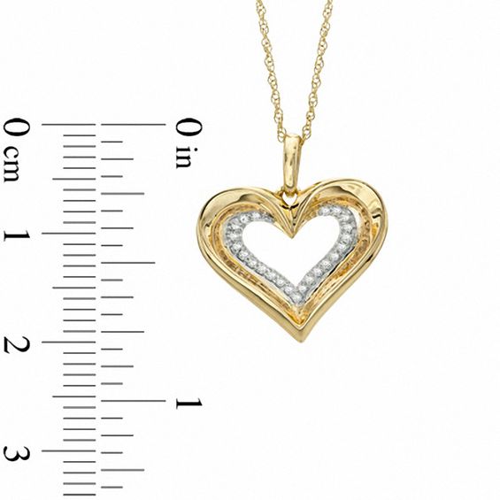 0.10 CT. T.W. Diamond Heart Pendant in 10K Gold