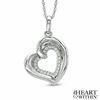 Thumbnail Image 0 of 0.10 CT. T.W. Diamond Tilted Heart Pendant in 10K White Gold