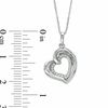 Thumbnail Image 1 of 0.10 CT. T.W. Diamond Tilted Heart Pendant in 10K White Gold