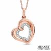 Thumbnail Image 0 of 0.10 CT. T.W. Diamond Tilted Heart Pendant in 10K Rose Gold