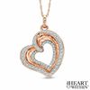 Thumbnail Image 0 of 0.50 CT. T.W. Diamond Tilted Heart Pendant in 10K Rose Gold