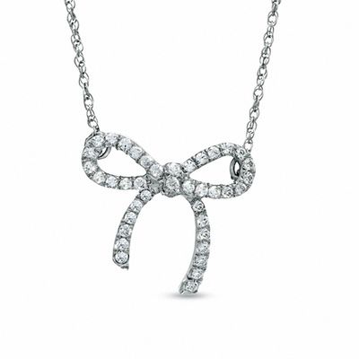 0.25 CT. T.W. Diamond Bow Necklace in Sterling Silver