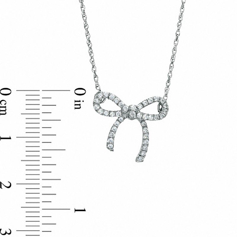 0.25 CT. T.W. Diamond Bow Necklace in Sterling Silver|Peoples Jewellers