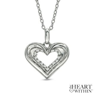 Diamond Accent Heart Pendant in Sterling Silver