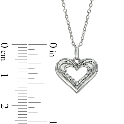 Diamond Accent Heart Pendant in Sterling Silver