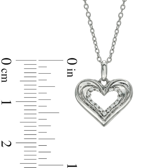 Diamond Accent Heart Pendant in Sterling Silver