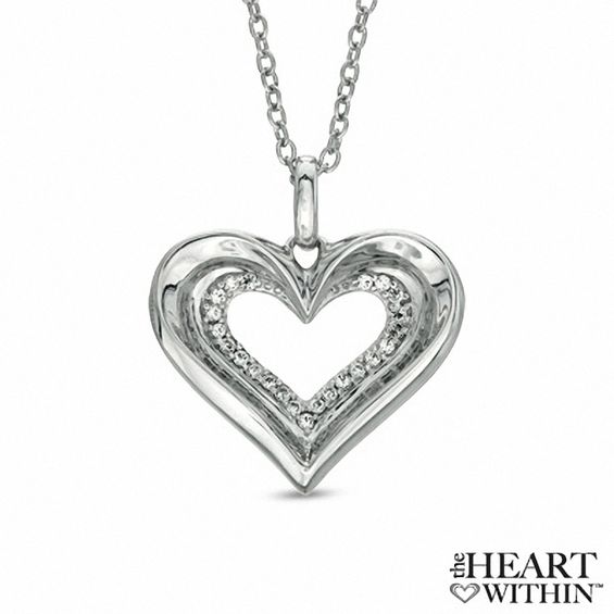 CT. T.W. Diamond Heart Pendant in Sterling Silver