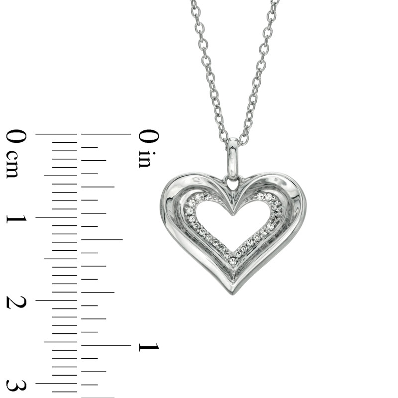 CT. T.W. Diamond Heart Pendant in Sterling Silver