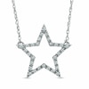Thumbnail Image 0 of 0.12 CT. T.W. Diamond Star Necklace in Sterling Silver