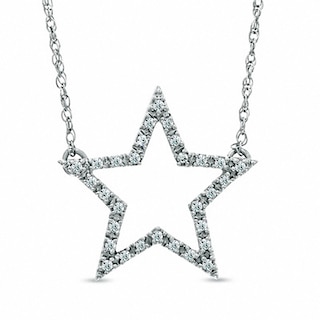 0.12 CT. T.W. Diamond Star Necklace in Sterling Silver