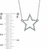 Thumbnail Image 1 of 0.12 CT. T.W. Diamond Star Necklace in Sterling Silver