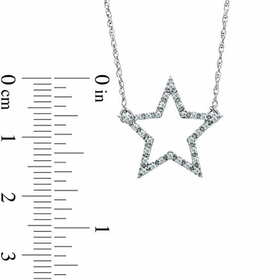 0.12 CT. T.W. Diamond Star Necklace in Sterling Silver