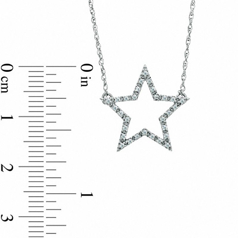 0.12 CT. T.W. Diamond Star Necklace in Sterling Silver|Peoples Jewellers