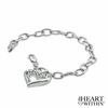 Thumbnail Image 0 of Diamond Accent Heart Charm Bracelet in Sterling Silver - 7.5"