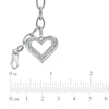 Thumbnail Image 1 of Diamond Accent Heart Charm Bracelet in Sterling Silver - 7.5"