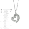 0.15 CT. T.W. Diamond Tilted Heart Pendant in Sterling Silver