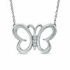 Diamond Accent Butterfly Necklace in Sterling Silver