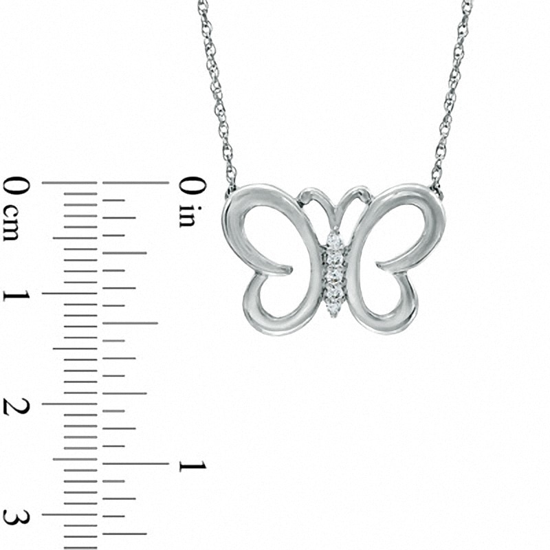 Diamond Accent Butterfly Necklace in Sterling Silver|Peoples Jewellers