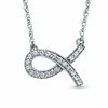 Thumbnail Image 0 of 0.10 CT. T.W. Diamond Ichthys Necklace in Sterling Silver