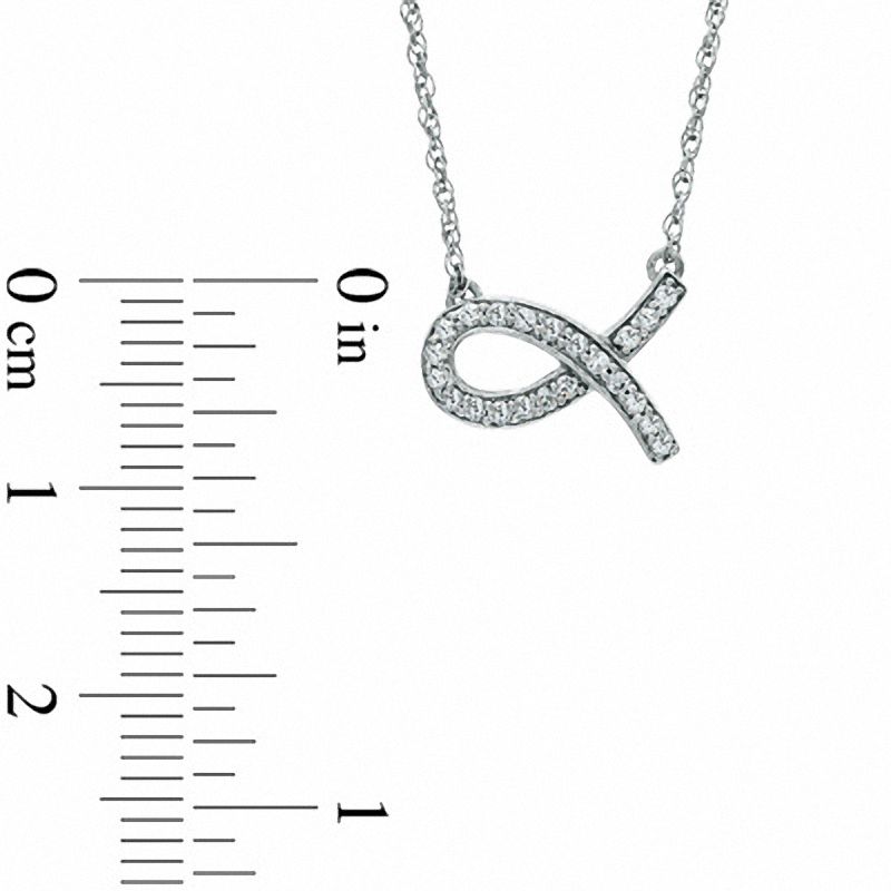 0.10 CT. T.W. Diamond Ichthys Necklace in Sterling Silver|Peoples Jewellers