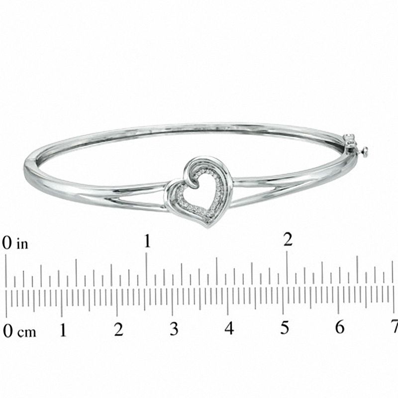 The Heart Within™ Diamond Accent Heart Bangle in Sterling Silver
