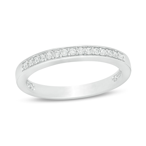 0.12 CT. T.W. Diamond Vintage-Style Anniversary Band in 14K White Gold