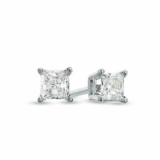 Celebration Canadian Grand™ 0.50 CT. T.W. Princess-Cut Certified Diamond Solitaire Earrings in 14K White Gold (H-I/I1)