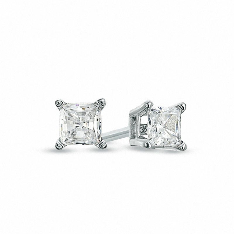 Celebration Canadian Grand™ 0.50 CT. T.W. Princess-Cut Certified Diamond Solitaire Earrings in 14K White Gold (H-I/I1)