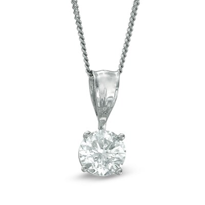 Celebration Canadian Ideal 0.50 CT. Certified Diamond Solitaire Pendant in 14K White Gold (I/I1)