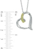 Peridot and Diamond Accent Looping Heart Pendant in Sterling Silver