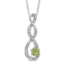 5.5mm Peridot and Diamond Accent Twist Pendant in Sterling Silver