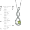 5.5mm Peridot and Diamond Accent Twist Pendant in Sterling Silver