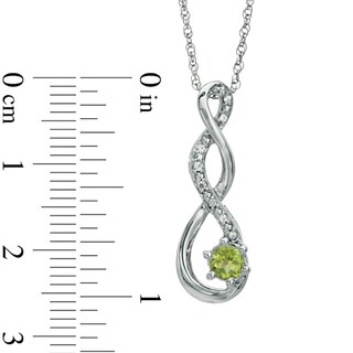 5.5mm Peridot and Diamond Accent Twist Pendant in Sterling Silver