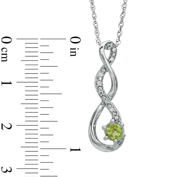 5.5mm Peridot and Diamond Accent Twist Pendant in Sterling Silver