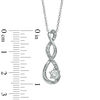 Thumbnail Image 1 of 5.5mm Lab-Created White Sapphire and Diamond Accent Twist Pendant in Sterling Silver