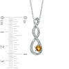 5.5mm Citrine and Diamond Accent Twist Pendant in Sterling Silver