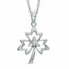 CT. T.W. Diamond Maple Leaf Pendant in Sterling Silver