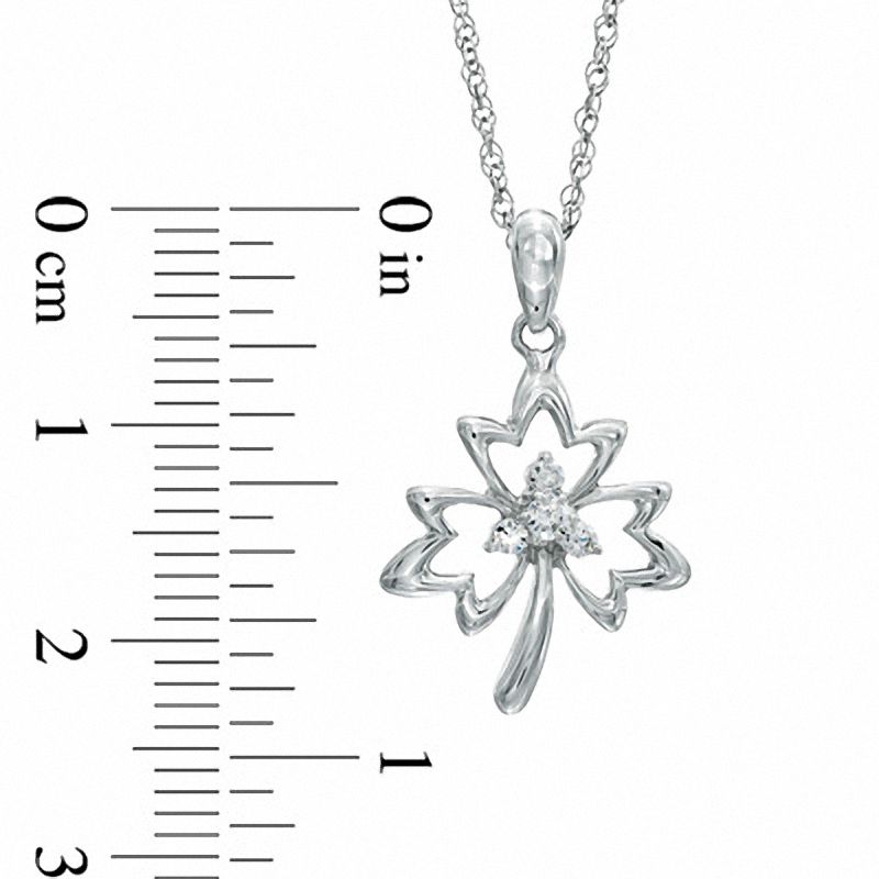 0.10 CT. T.W. Diamond Maple Leaf Pendant in Sterling Silver|Peoples Jewellers