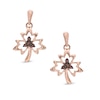 Thumbnail Image 0 of 0.13 CT. T.W. Enhanced Champagne Diamond Maple Leaf Drop Earrings in 10K Rose Gold