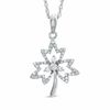 0.25 CT. T.W. Diamond Maple Leaf Pendant in Sterling Silver