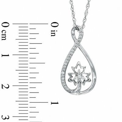 0.13 CT. T.W. Diamond Infinity with Maple Leaf Pendant in Sterling Silver