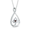 0.13 CT. T.W. Enhanced Champagne and White Diamond Infinity with Maple Leaf Pendant in Sterling Silver