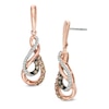 Thumbnail Image 0 of 0.33 CT. T.W. Champagne and White Diamond Double Infinity Drop Earrings in 10K Rose Gold