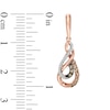 0.33 CT. T.W. Champagne and White Diamond Double Infinity Drop Earrings in 10K Rose Gold