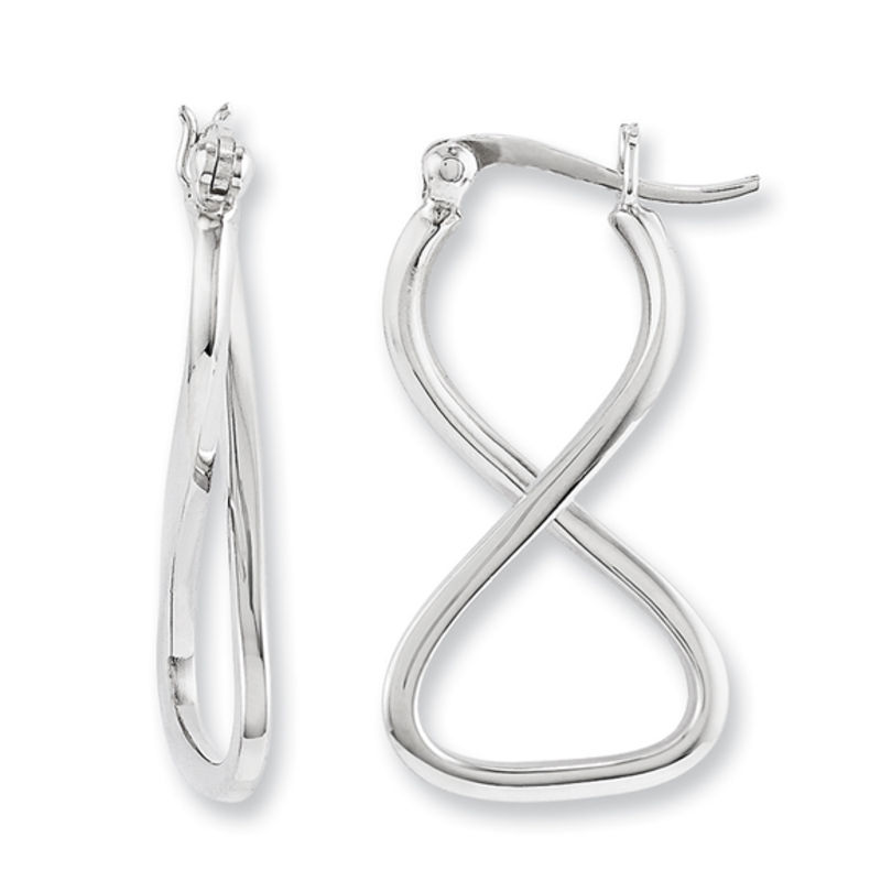 Infinity Hoop Earrings in Sterling Silver|Peoples Jewellers