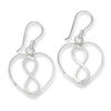 Heart with Infinity Drop Earrings in Sterling Silver