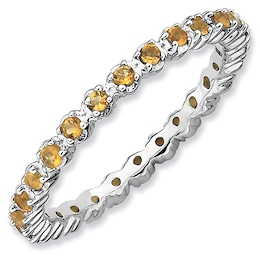 Stackable Expressions™ Prong-Set Citrine Eternity Band in Sterling Silver