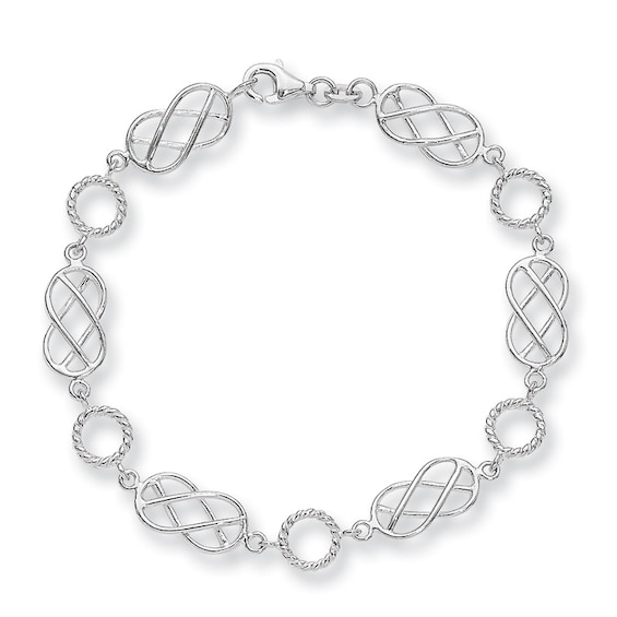 Woven Station Bracelet in Sterling Silver - 7.25"